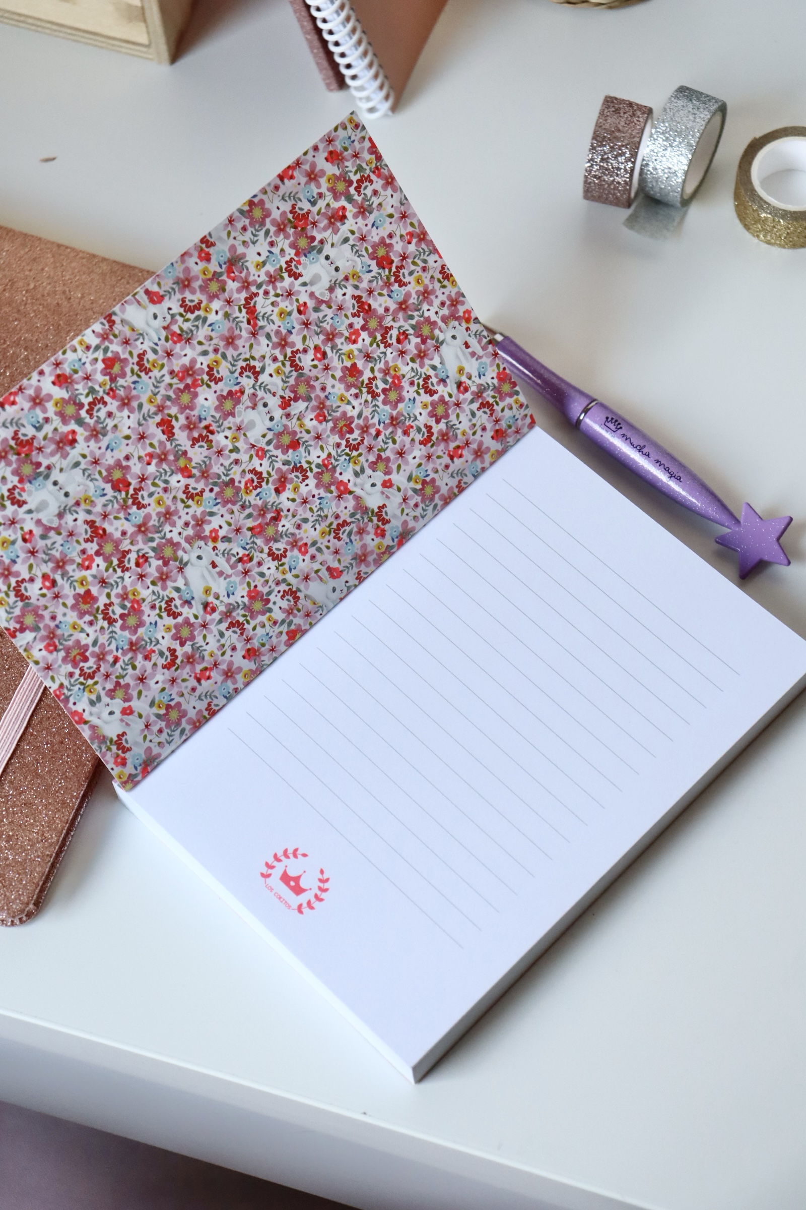 Bloc de notas y bolígrafo Liberty rosa - Imagen 7