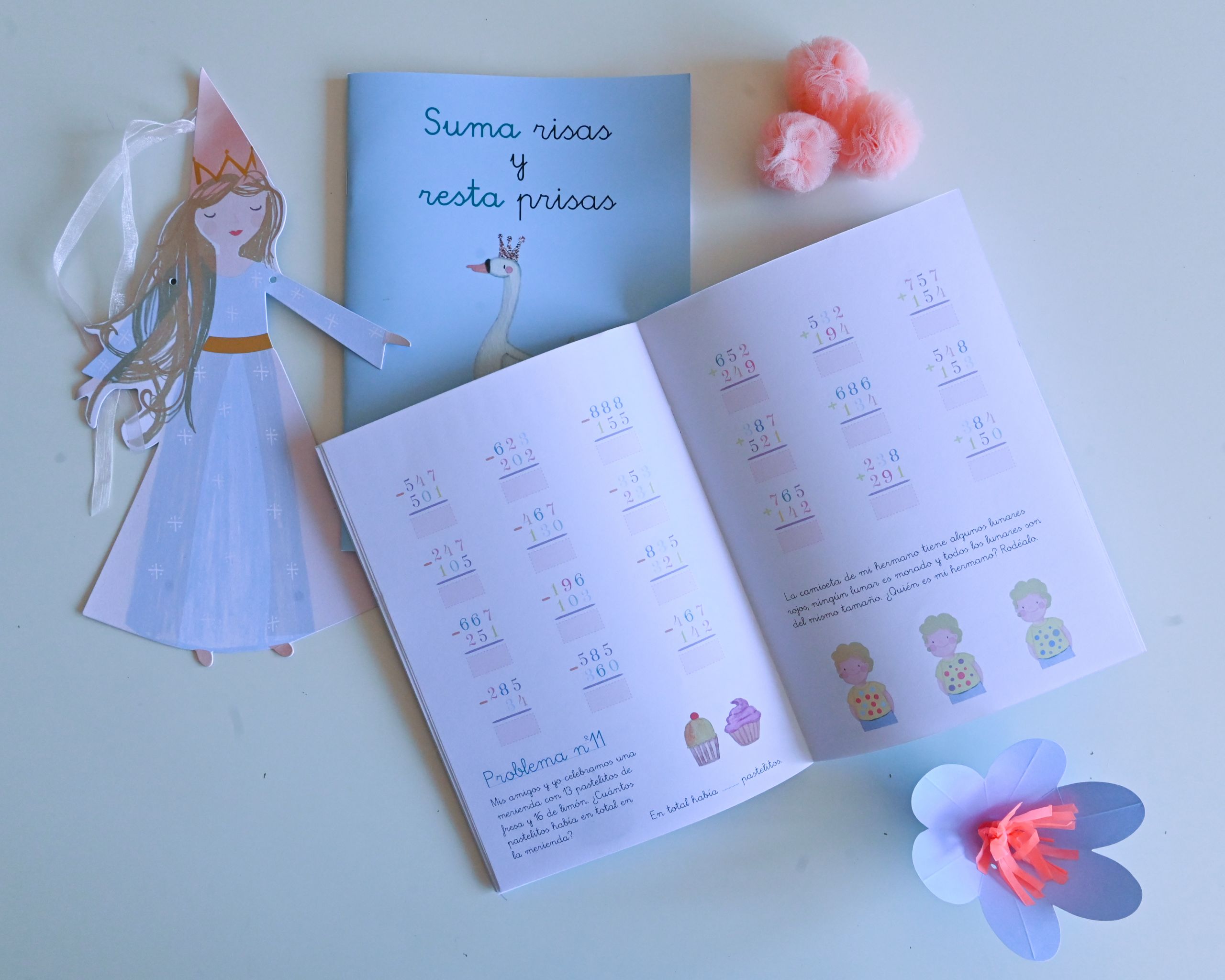 SUMAS CON LLEVADAS Y RESTAS SIN LLEVADAS. Operaciones y problemas. - Imagen 4