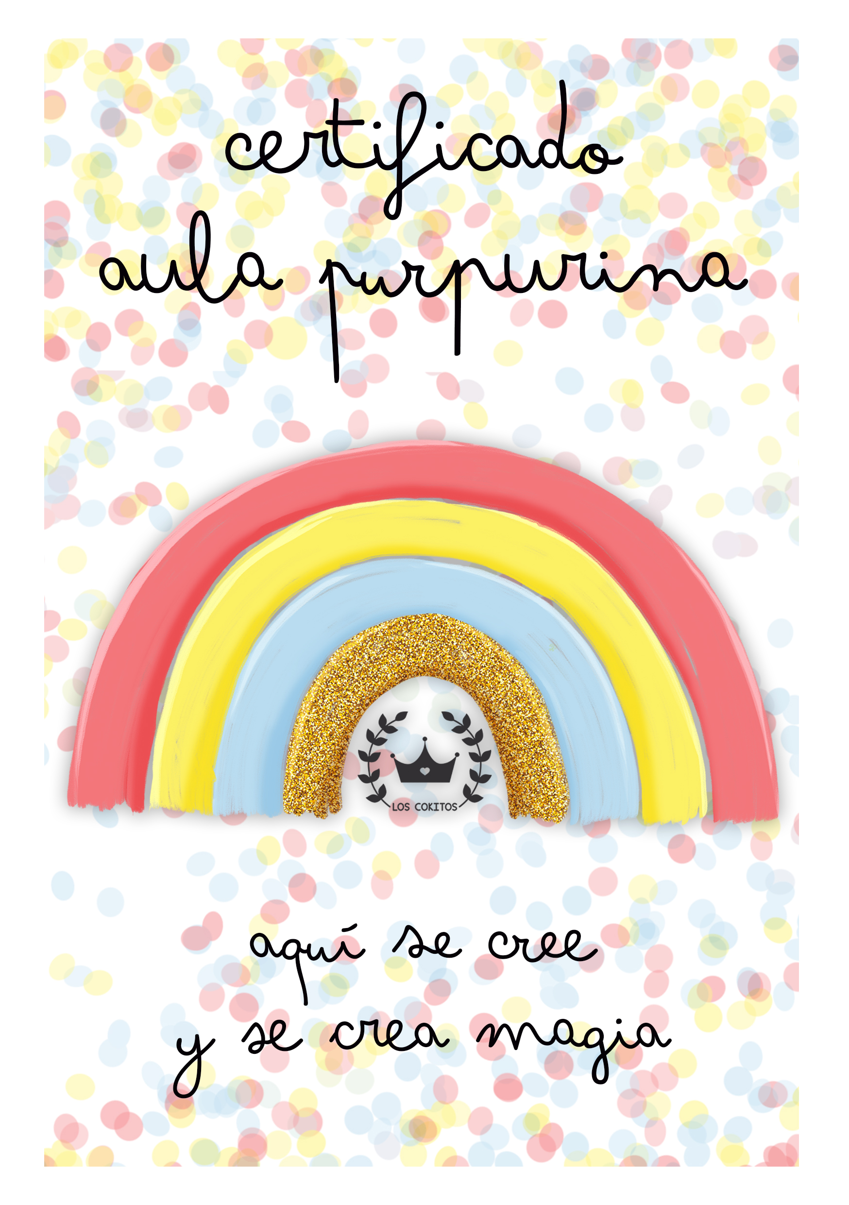 Certificado de aula purpurina